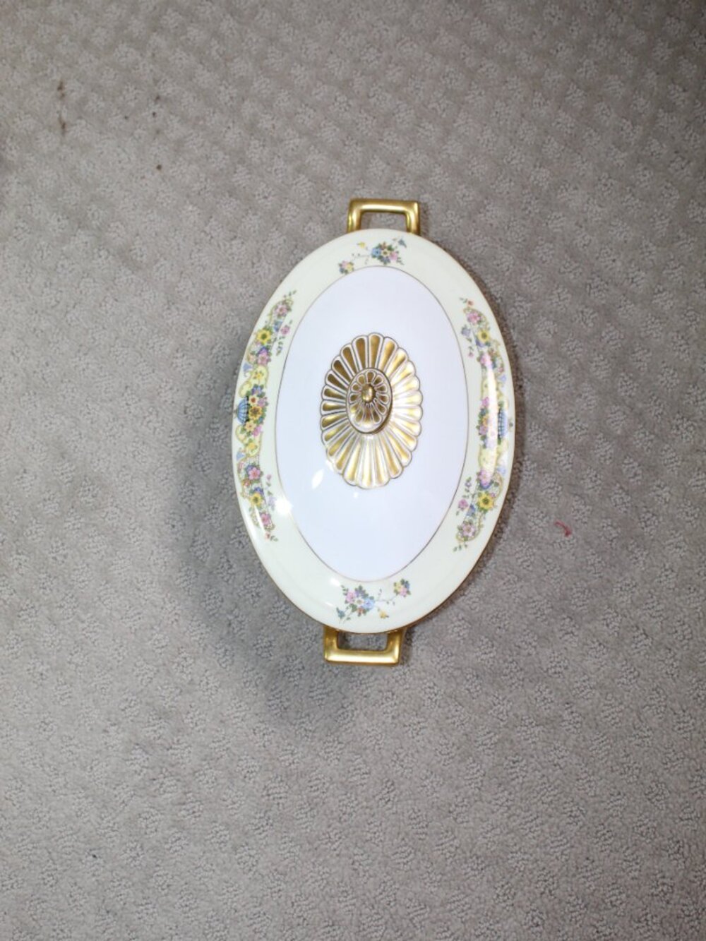 Thomas Bavaria Asturia Gold Trimmed Floral Oval Lidded Serving Bowl
